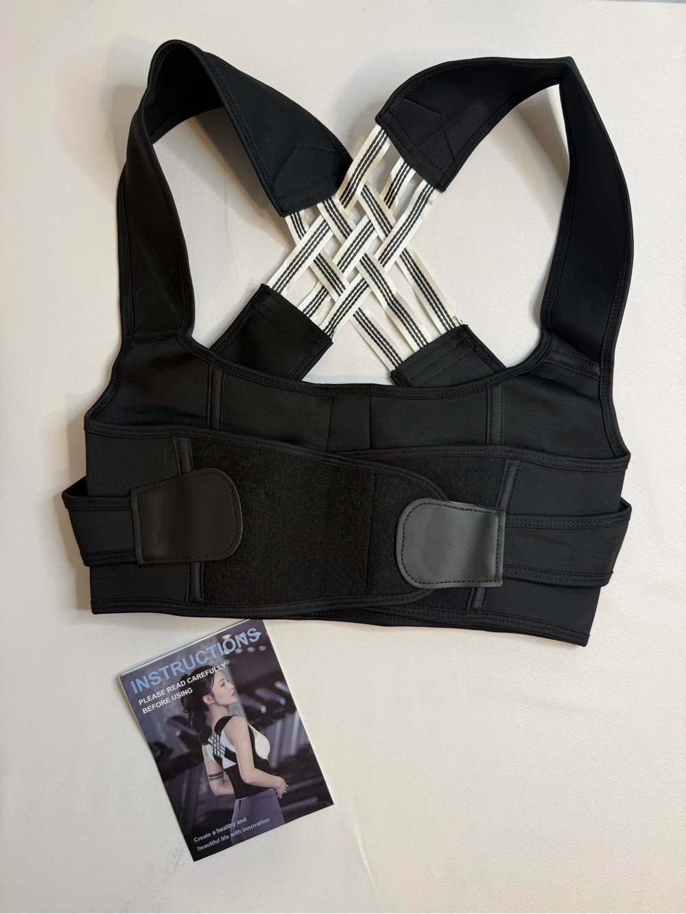 Adjustable Posture Corrector Back & Shoulder Support Brace, Black XXL